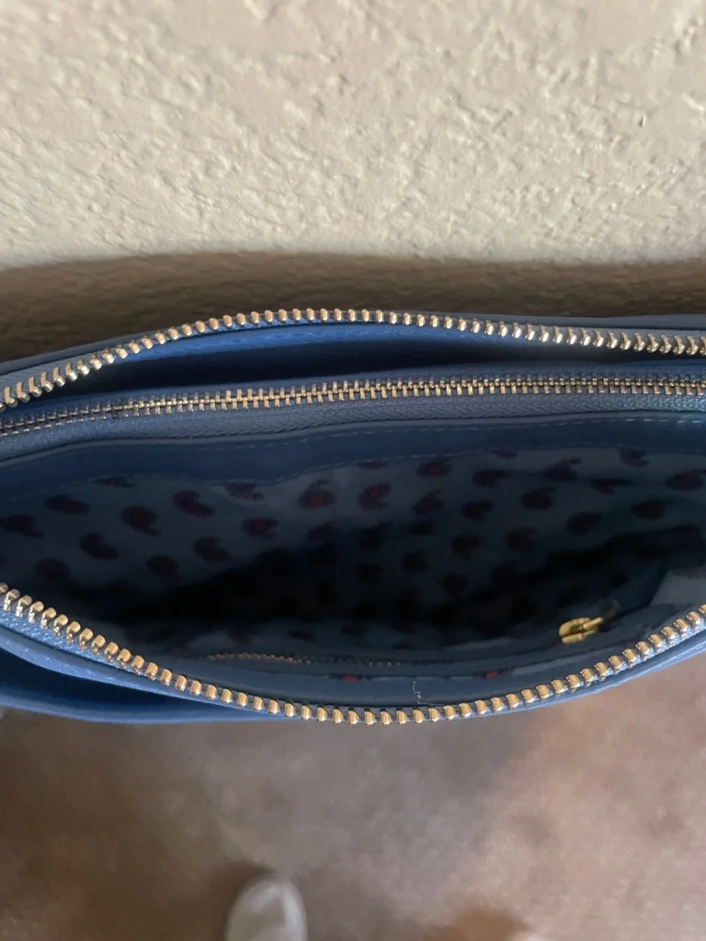 Vera Bradley Women’s Full Grain Cowhide Blue Crossbody Shoulder Bag